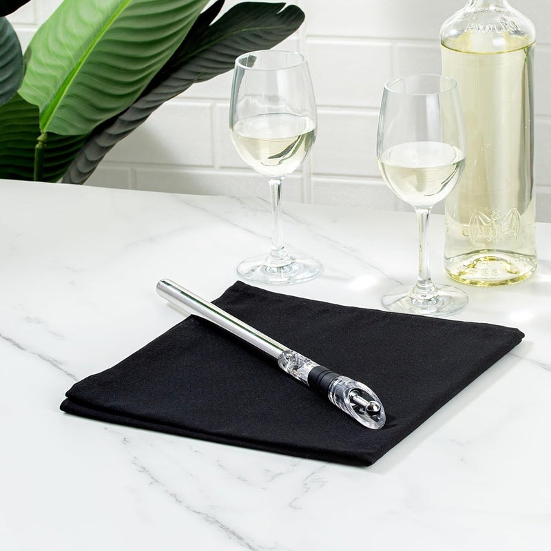 Restaurantware -Bar Lux Wine Chiller Stick Set, 1 Rapid Iceless Wine Chilling Rod - Aerator, Pourer, and Bottle Stopper Included, Unique Gift, Stainless Steel Bottle Cooler Stick - Image 2