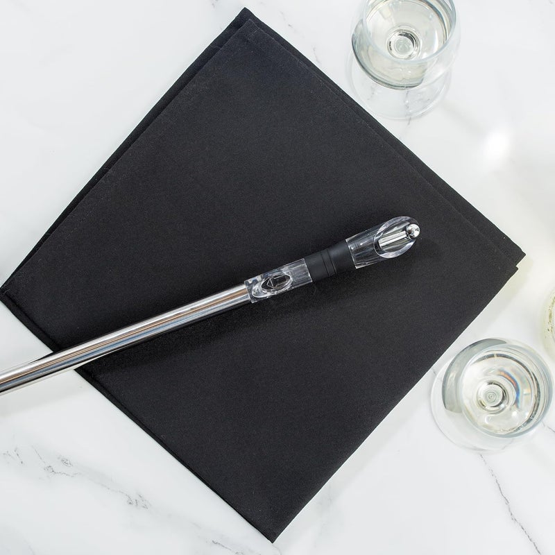 Restaurantware -Bar Lux Wine Chiller Stick Set, 1 Rapid Iceless Wine Chilling Rod - Aerator, Pourer, and Bottle Stopper Included, Unique Gift, Stainless Steel Bottle Cooler Stick - Image 3