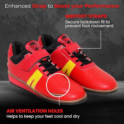 RXN Lifter Weightlifting Shoes for Mens (RED, 5) - Image 4