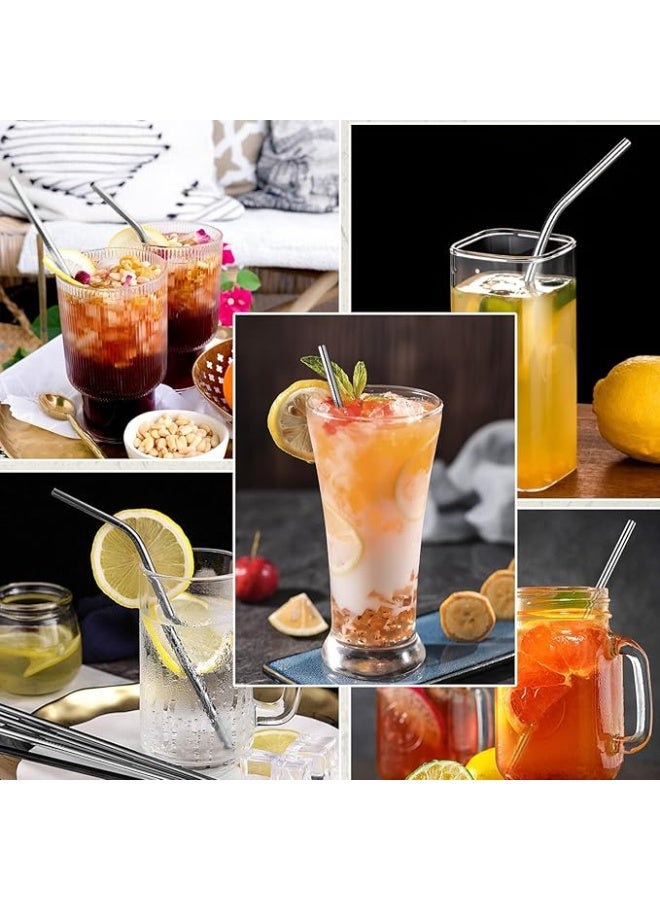 بروماس طقم شلمونات من الستانلس ستيل – 4 قطع منحنية قابلة لإعادة الاستخدام مع فرشاة تنظيف - Image 5