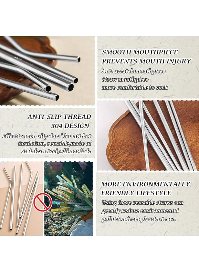 بروماس طقم شلمونات من الستانلس ستيل – 4 قطع منحنية قابلة لإعادة الاستخدام مع فرشاة تنظيف - Image 2