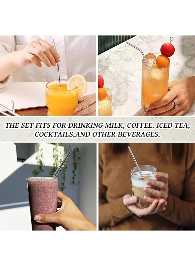 بروماس طقم شلمونات من الستانلس ستيل – 4 قطع منحنية قابلة لإعادة الاستخدام مع فرشاة تنظيف - Image 4