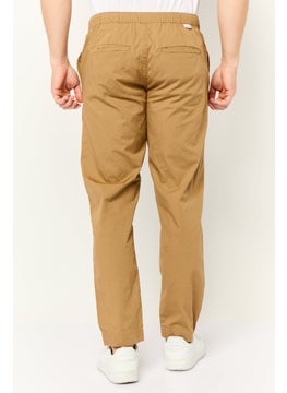 Gazzarrini Men Regular Fit Solid Chino Pants, Brown  - Image 4