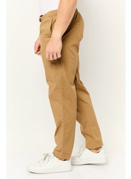 Gazzarrini Men Regular Fit Solid Chino Pants, Brown  - Image 3