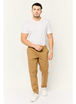 Gazzarrini Men Regular Fit Solid Chino Pants, Brown  - Image 2