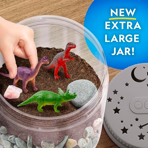 Blue Marble National Geographic Dinosaur Terrarium Kit for Kids – Multicolor Light-Up Terrarium, Build a Dino Habitat with Real Plants & More, Science Kit, Dinosaur Toys for Kids - Image 4