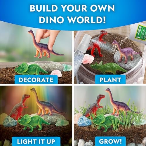 Blue Marble National Geographic Dinosaur Terrarium Kit for Kids – Multicolor Light-Up Terrarium, Build a Dino Habitat with Real Plants & More, Science Kit, Dinosaur Toys for Kids - Image 2