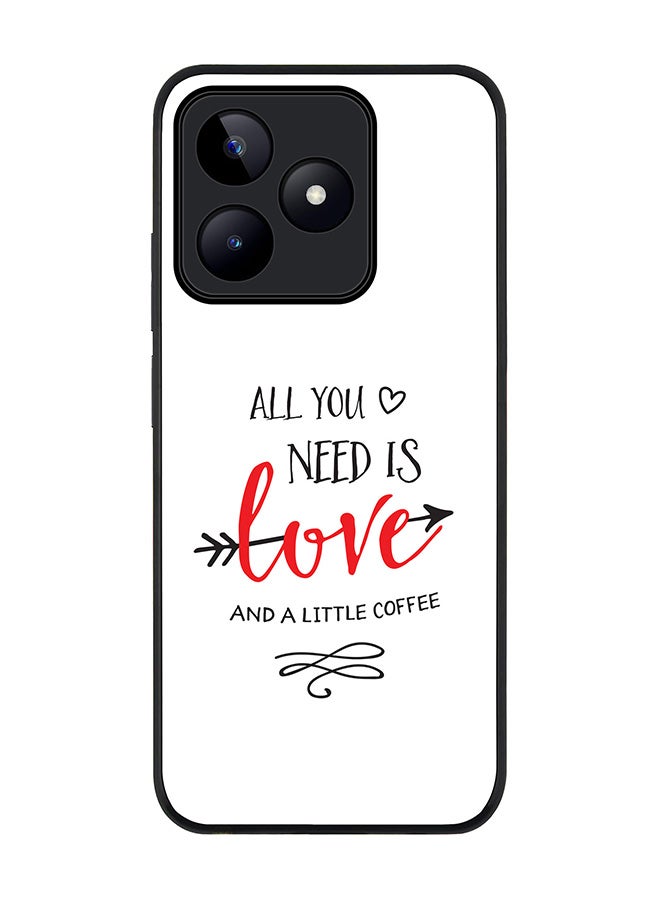 Stylizedd Rugged Black edge case for Realme C51 / Realme Note 50 4G, Slim fit Flexible Anti Drop Thin Cover - All You Need Is A Little Love - Image 1