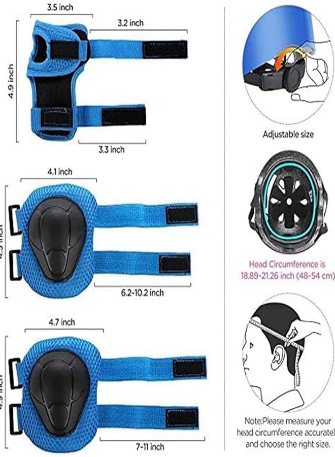 COYO Protective Gear Set,Protective Gear Set 7 in 1 Knee Elbow Pads Wrist Guards Helmet Multi Sports Safety Protection Pads for Kids Teenagers Scooter Skating Cycling ﻿ - Image 2