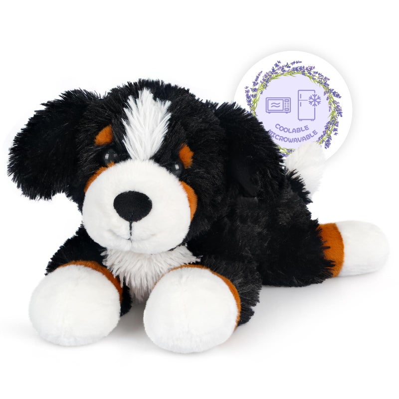 SuzziPals Heatable Coolable Bernese Mountain Dog Stuffed Animal Heating Pad Microwavable for Soothing Relaxation Lavender Scented Stuffed Dog Plush for Stress Relief Black Puppy Plushie Gifts - Image 3