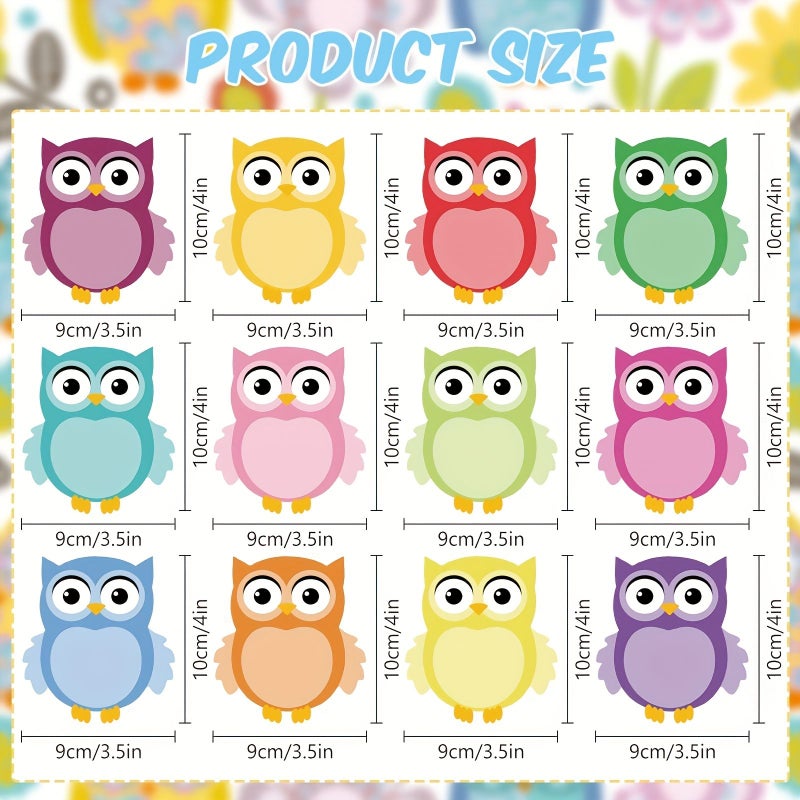 12pcs Cute Owl Animal Clip Art Note Pad For Reminder Study Office School And Home Organization - Image 2
