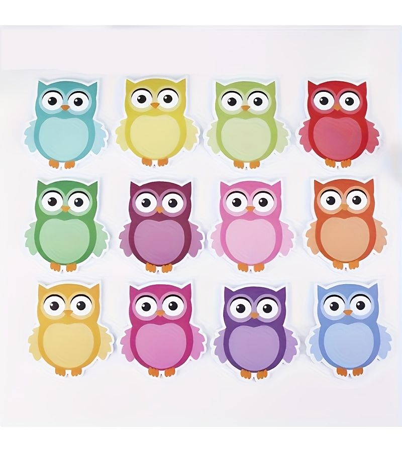 12pcs Cute Owl Animal Clip Art Note Pad For Reminder Study Office School And Home Organization - Image 1