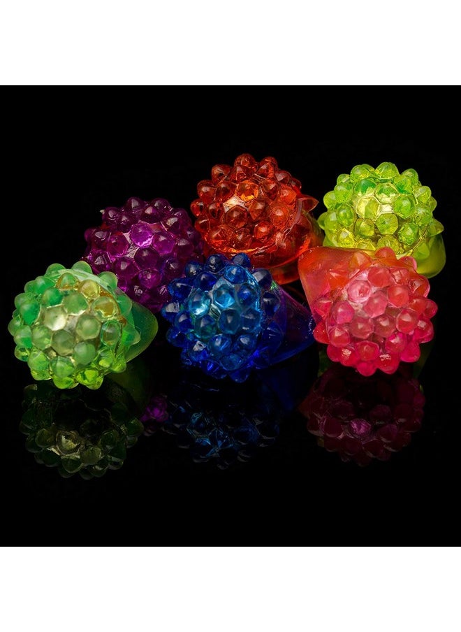 Fun Central - 24 Pack Led Light Up Jelly Bumpy Rings ; In Bulk ; Kids Birthday Party Favors Raves Edm Concerts Giveaways Halloween Supplies Kids Sensory Toys. - Image 1