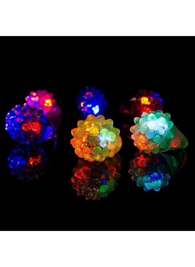 Fun Central - 24 Pack Led Light Up Jelly Bumpy Rings ; In Bulk ; Kids Birthday Party Favors Raves Edm Concerts Giveaways Halloween Supplies Kids Sensory Toys. - Image 1