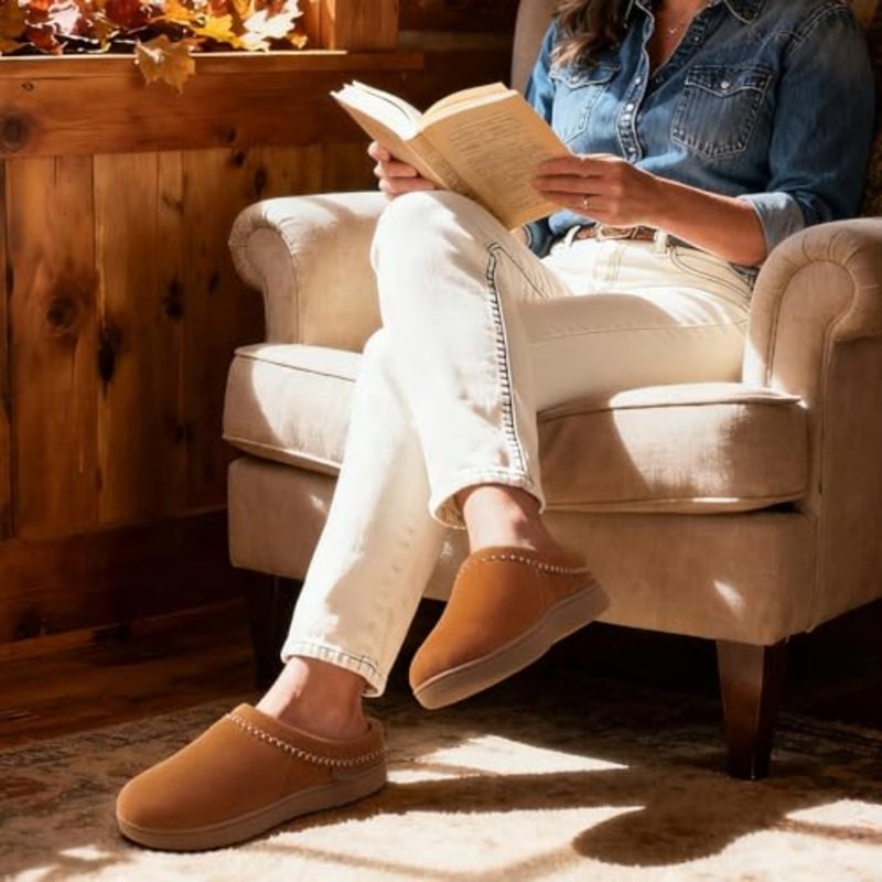 Zigzagger Women's Slip On Moccasin Slippers, Microsuede Indoor/Outdoor Comfy House Shoes with Memory Foam, Cozy Loafer Clog Slippers - Image 3