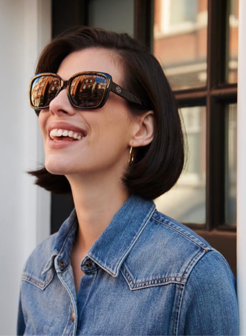 Radley نظارات شمسية نسائية ملفوفة قطبية بنية 57 مم - Image 5