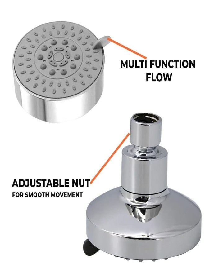 Houza Round Shower Head for Bathroom - 4 Inch Head with 7-Inch Wall Arm, 3-Spray Water Flow Options, Chrome Finish & Simple Setup - Image 5