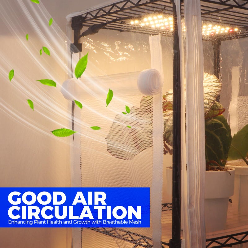 Barrina CX83Z Indoor Greenhouse with Grow Light, 4-Tier Corner Plant Stand, 30W Full Spectrum Growing Light Panels, Mini Greenhouse with Tent for Seed Starting, 3/6/12h Timer, 15.7 x 11.8 x 59.1IN - Image 3