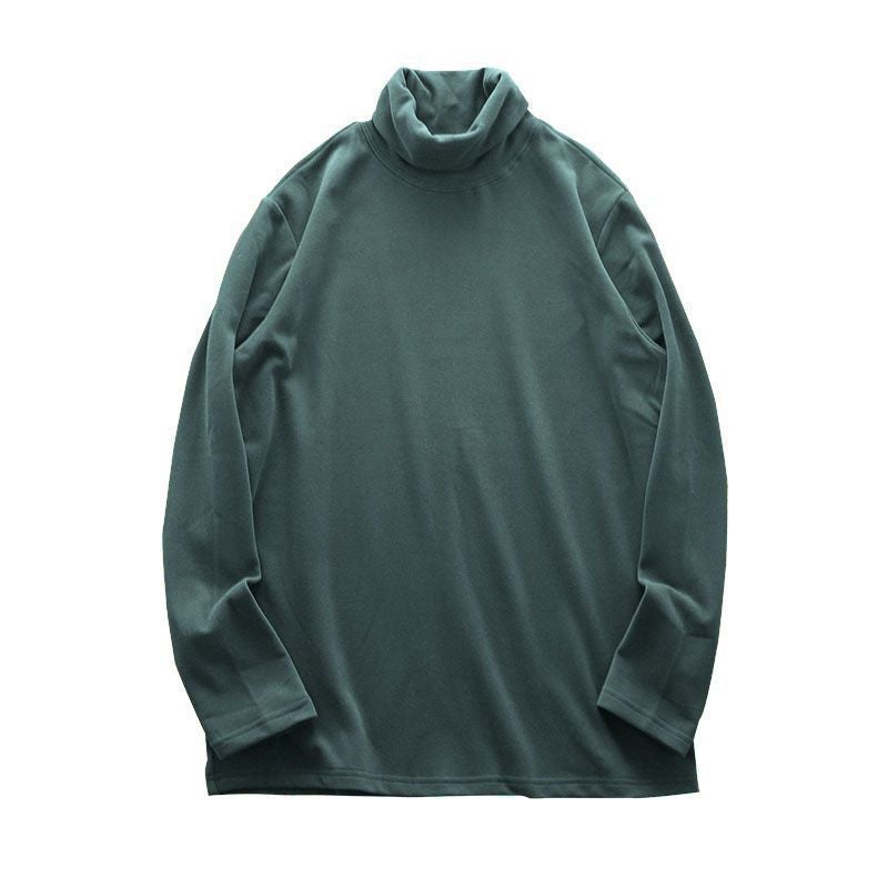 New Mens Polo/Turtle Neck Base Layer Top Winter Warm Bras T-Shirt Fleece Double-Sided Sanding Long Sleeve Inner Top Dark gray - Image 2