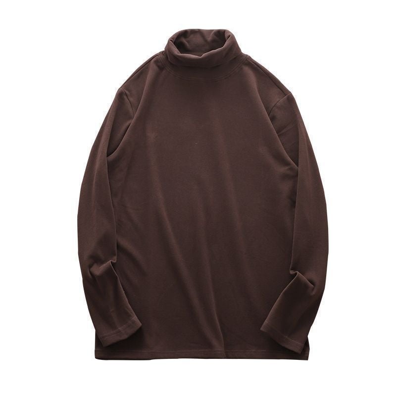 New Mens Polo/Turtle Neck Base Layer Top Winter Warm Bras T-Shirt Fleece Double-Sided Sanding Long Sleeve Inner Top Dark gray - Image 4