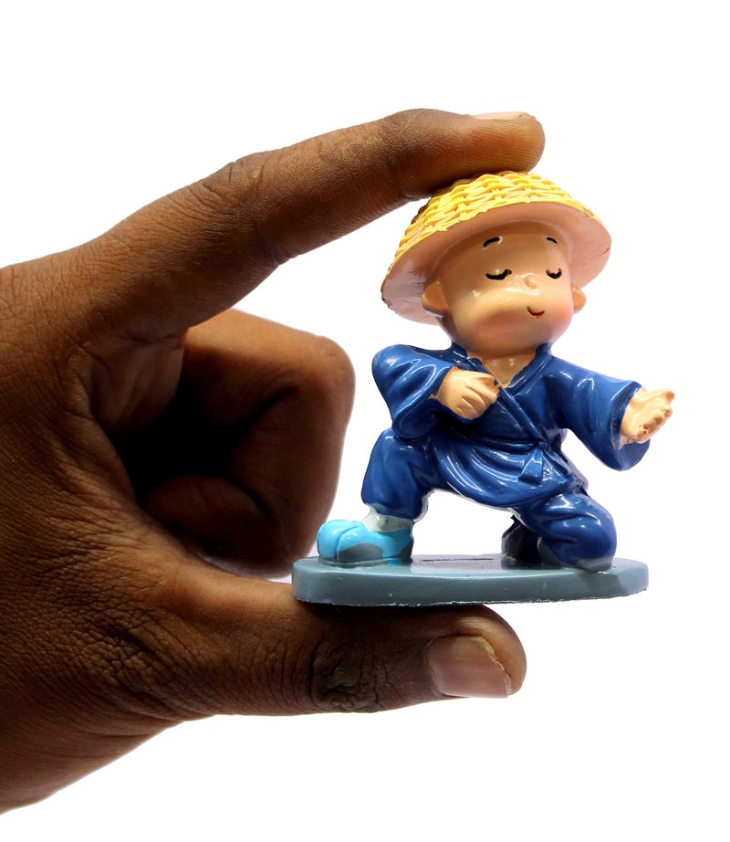 eSplanade Resin Baby Buddha Monk Statues - Set of 4 | Feng Shui Monk Figurine Showpieces | Home D�cor - Car Dashboard | Multicolour - 2" Inches (Small) - Image 4