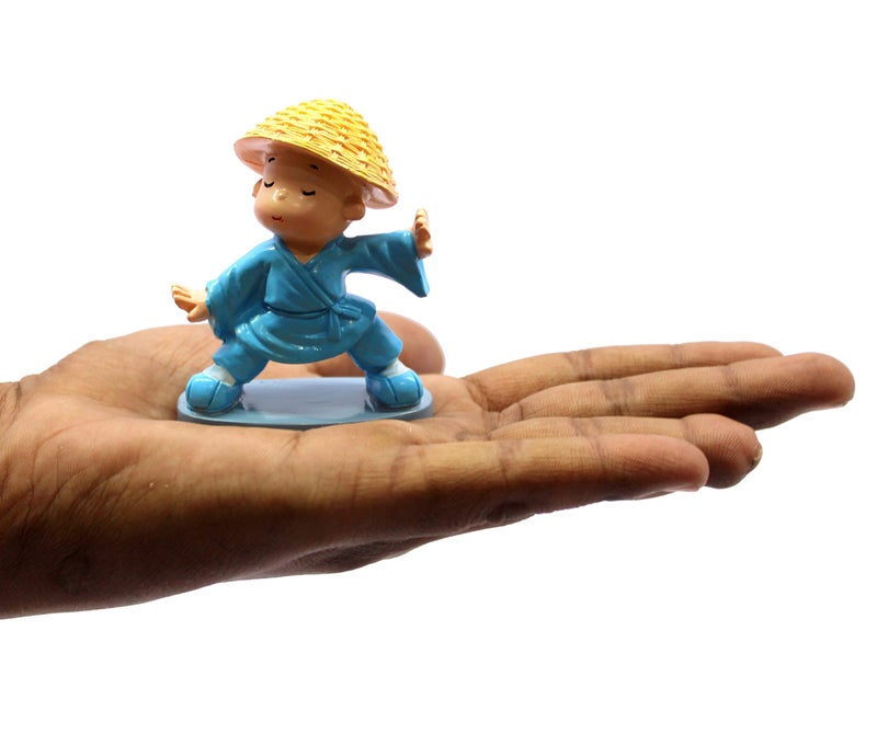 eSplanade Resin Baby Buddha Monk Statues - Set of 4 | Feng Shui Monk Figurine Showpieces | Home D�cor - Car Dashboard | Multicolour - 2" Inches (Small) - Image 5