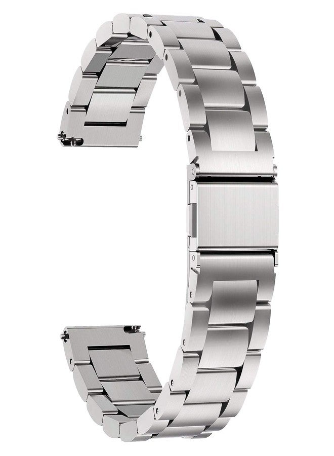 ACM Watch Strap Stainless Steel Metal 22mm compatible with Fossil Gen 5 Carlyle Smartwatch Belt Luxury Metallic Silver - Image 1
