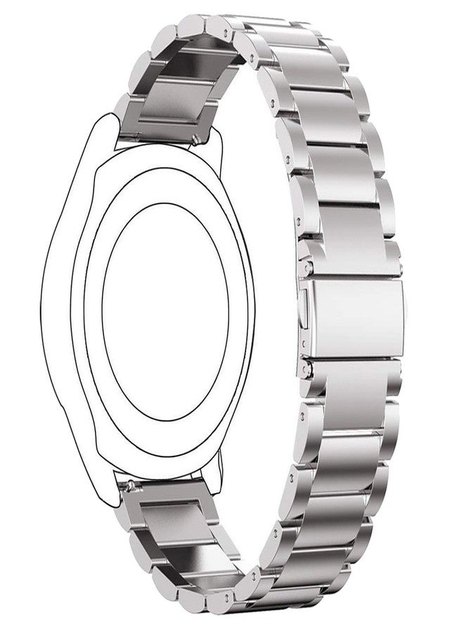 ACM Watch Strap Stainless Steel Metal 22mm compatible with Fossil Gen 5 Carlyle Smartwatch Belt Luxury Metallic Silver - Image 3