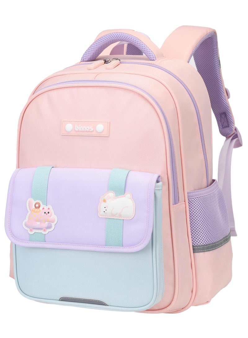 Binnes Premium Kids Backpack Light Weight Water Resistant Multifunctional School Backpack for Girls and Boys, BNS6076, Pink - Image 1