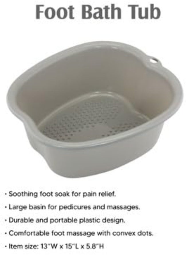 ZENVY Foot Bath Tub and Silicone Foot Scrubber Massage Mat Set for Soothing at-Home Relaxation (Foot Bath & Scrubber Mat) - Image 3