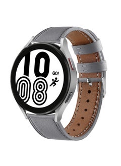 DEALELE Bands Compatible with Samsung Galaxy Watch 6/6 classic / 5/5 Pro / 4/4 Classic / 3 41mm / Active 2, 20mm Printed Leather Replacement Strap for Women Men (Gray)  - Image 1