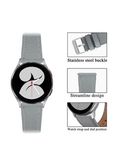 DEALELE Bands Compatible with Samsung Galaxy Watch 6/6 classic / 5/5 Pro / 4/4 Classic / 3 41mm / Active 2, 20mm Printed Leather Replacement Strap for Women Men (Gray)  - Image 3