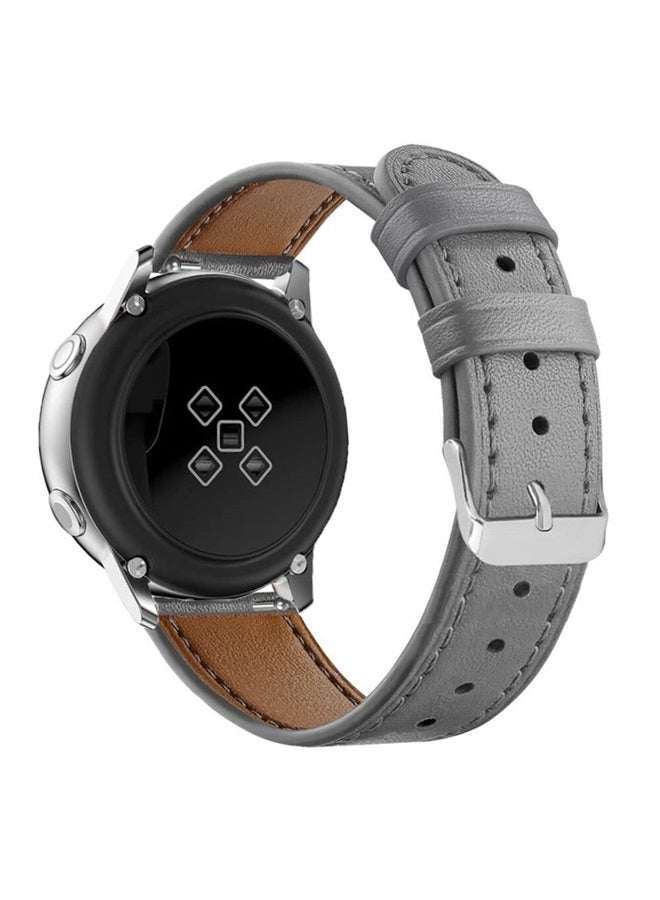 DEALELE Bands Compatible with Samsung Galaxy Watch 6/6 classic / 5/5 Pro / 4/4 Classic / 3 41mm / Active 2, 20mm Printed Leather Replacement Strap for Women Men (Gray) - Image 2