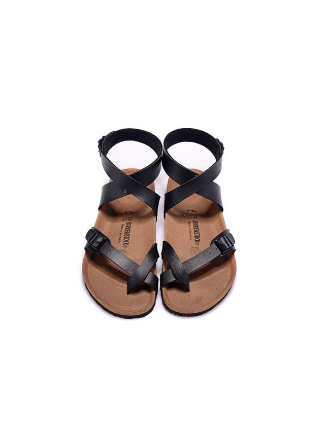 Summer High-top Strap Cork Sandals For Men And Women Lovers Shoes Casual Set Toe Roman Beach Sandals For Women