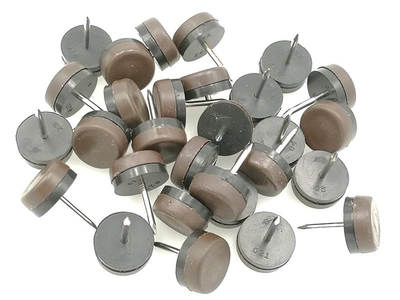 ALIMITOPIA ALIMITOPIA 40pcs Furniture Glide Nailin Thickened Nylon Chair Glide Slider Furniture Pad Floor Protector for Wooden Furniture Chair Tables Leg Feet24mm or 095Brown 