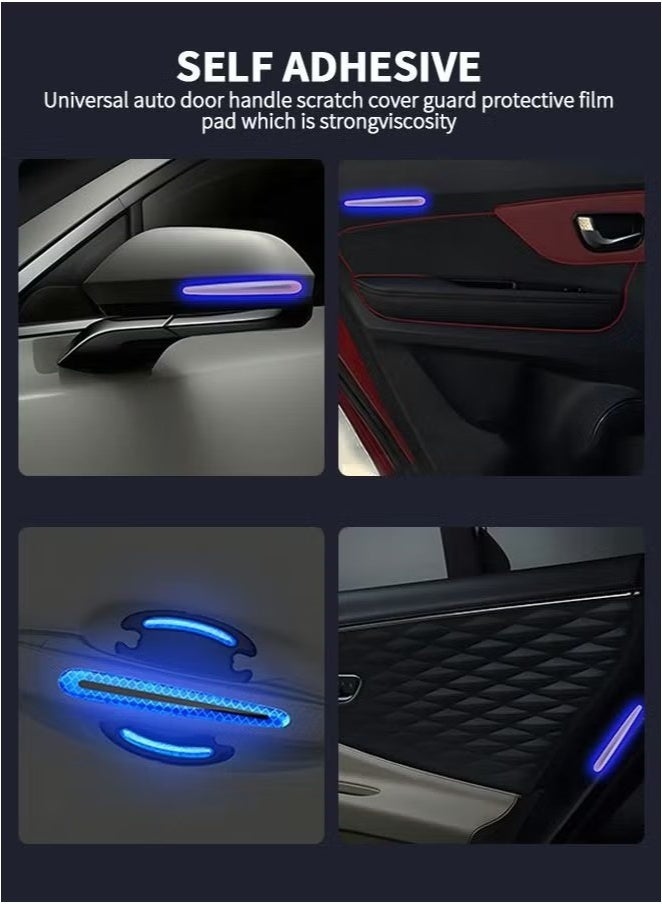 Ailily 8PCS Car Handle Cup Protector Reflective Stickers, 3D Carbon Fiber Door Bowl Paint Scratch Protective Film,Car Door Handle Door Bowl Protection Guards Trim Stickers,Automobile Decoration - Image 5