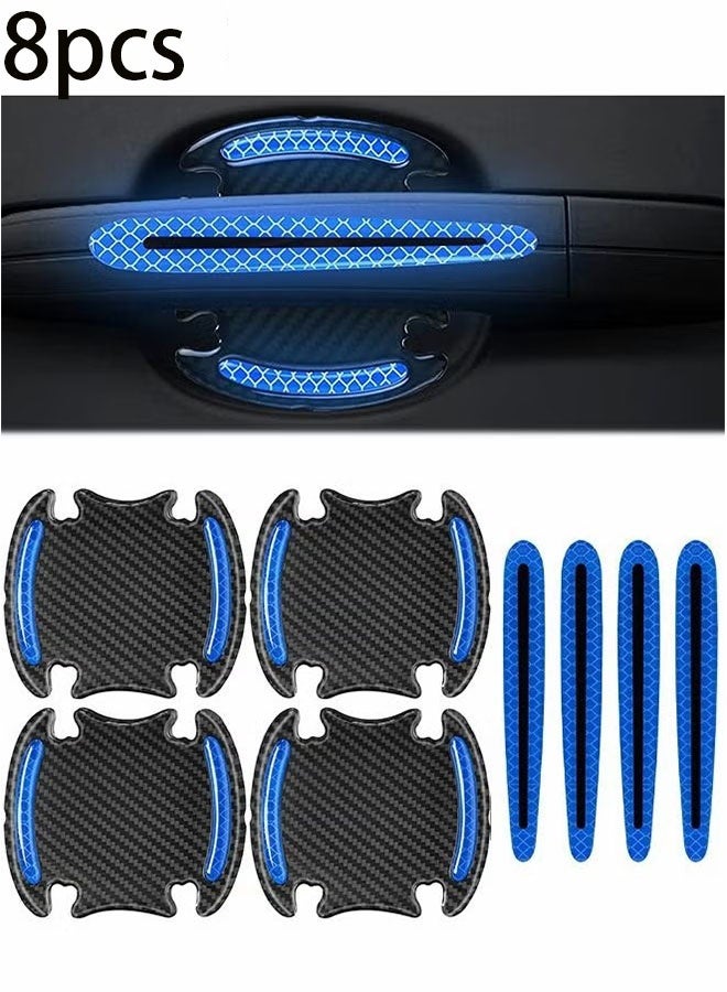 Ailily 8PCS Car Handle Cup Protector Reflective Stickers, 3D Carbon Fiber Door Bowl Paint Scratch Protective Film,Car Door Handle Door Bowl Protection Guards Trim Stickers,Automobile Decoration - Image 1