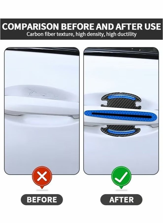 Ailily 8PCS Car Handle Cup Protector Reflective Stickers, 3D Carbon Fiber Door Bowl Paint Scratch Protective Film,Car Door Handle Door Bowl Protection Guards Trim Stickers,Automobile Decoration - Image 2
