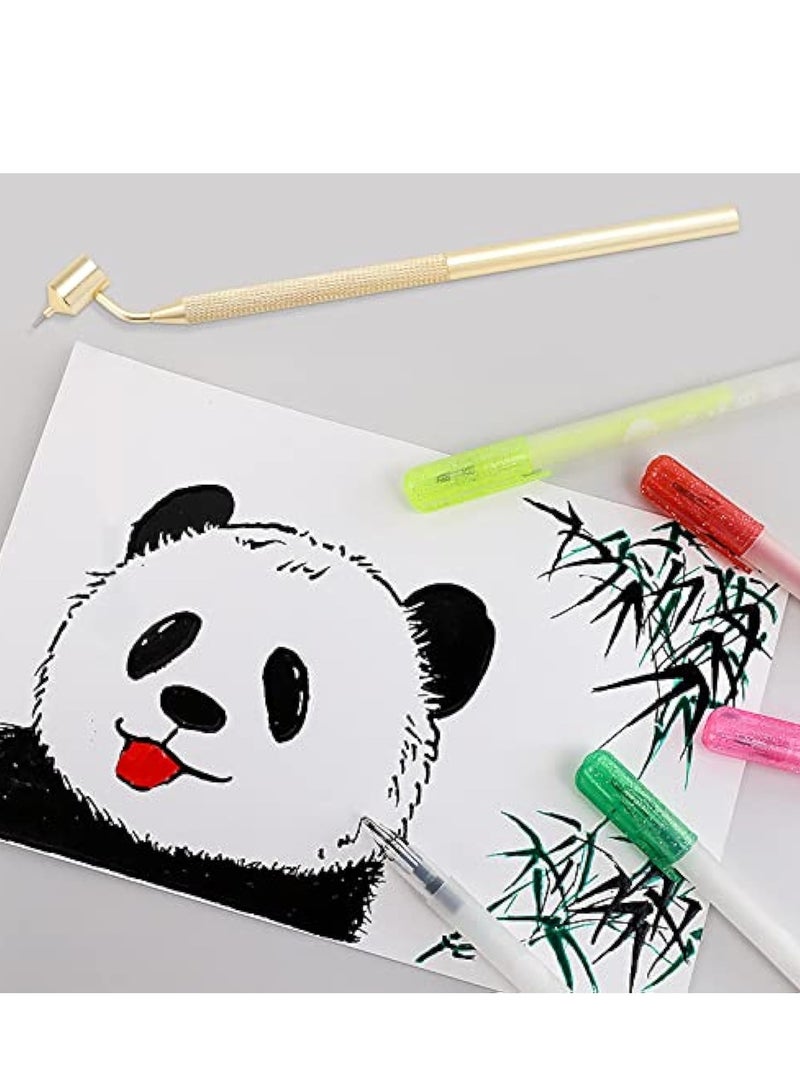 Slanting Fine Line Painting Pen, Italic Crafter Markers, Fluid Writer Pen, Retro Aluminum Fineliners Paint Pen, Artists Student Portable Drawing Tools, Art Calligraphy Stationery Writing Supplies - Image 4