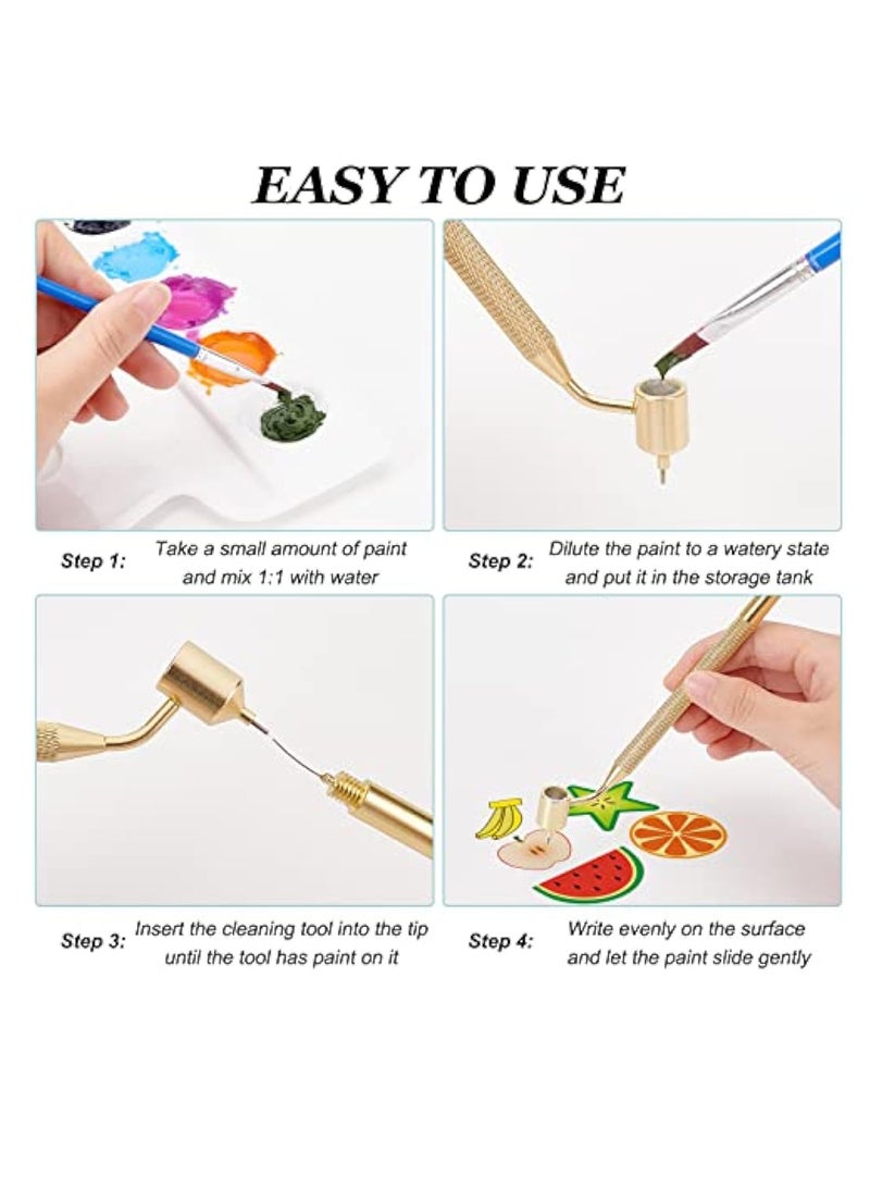 Slanting Fine Line Painting Pen, Italic Crafter Markers, Fluid Writer Pen, Retro Aluminum Fineliners Paint Pen, Artists Student Portable Drawing Tools, Art Calligraphy Stationery Writing Supplies - Image 3