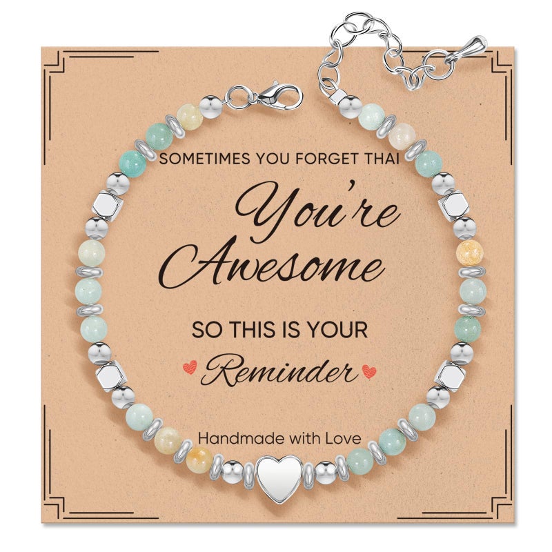 ZOKCC Inspirational Gifts Bracelets for Women: Healing Natural Stone Beaded Bracelets - Valentines Mothers Day Birthday Graduation Christmas Gifts for Women Friends Mom Daughter Sister Bestie - Image 1