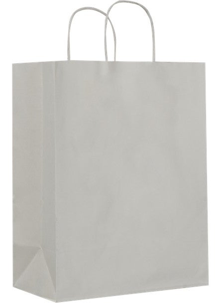 Packanya 25x12x31-200 Pieces White Kraft Bag with Twist Handle  - Image 1
