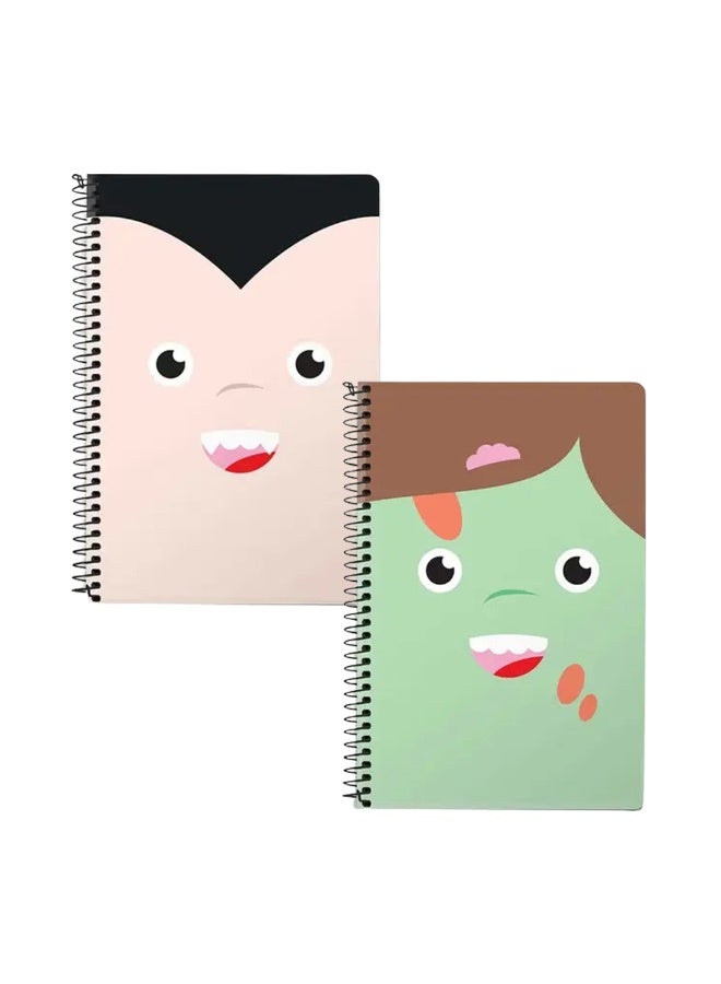 Stylizedd (Pack of 2) A5 Spiral Notebook Memo Notepad Journal - Cute Dracula, Cute Avatar
