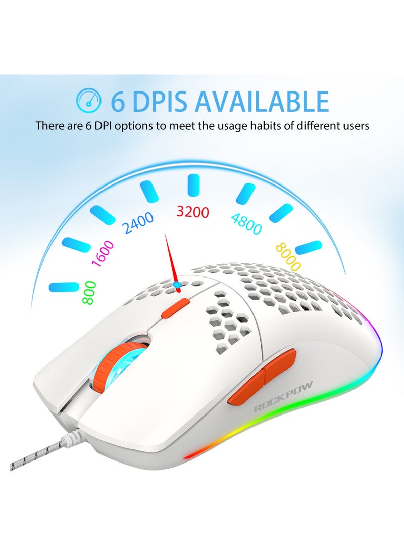 روك بو 60٪ لوحة مفاتيح الألعاب السلكية ماوس كومبو RGB ماوس الألعاب مريح خفيف الوزن 8000DPI مستشعر بصري 61 مفتاحا RGB بإضاءة خلفية لوحة مفاتيح للألعاب لوحة مفاتيح صغيرة مقاومة للماء فائقة الصغر للكمبيوتر الشخصي  - Image 3