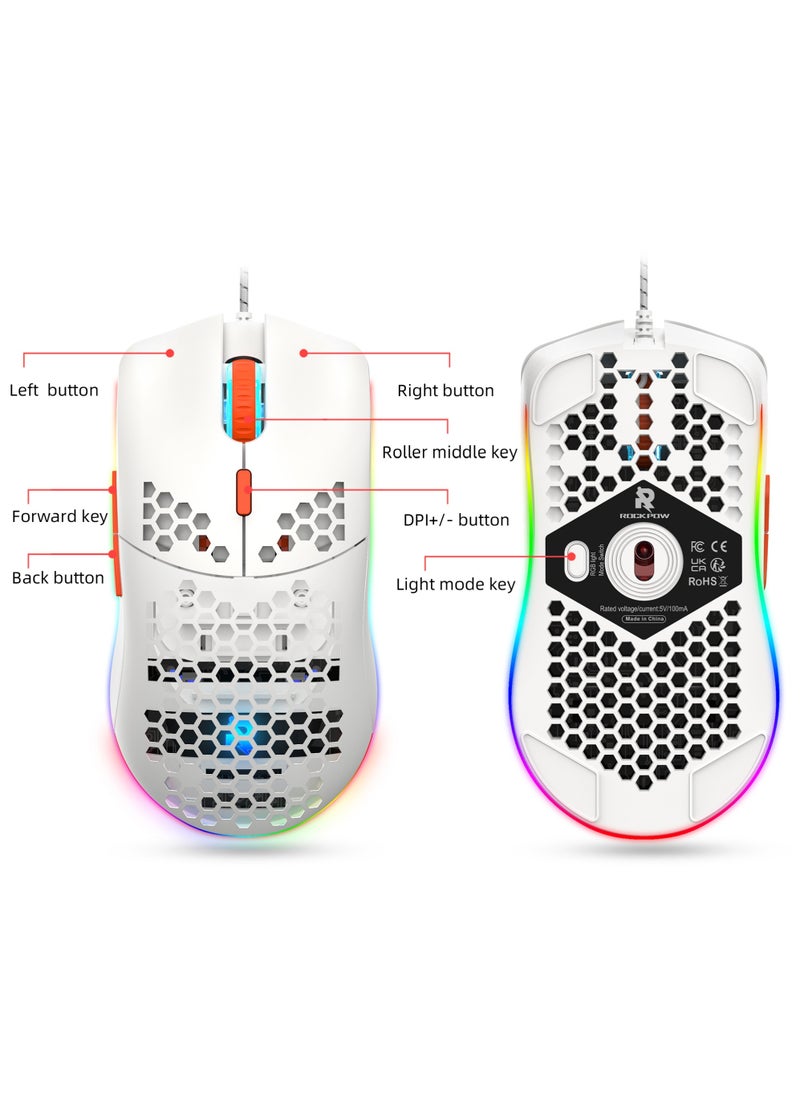 روك بو - 60٪ لوحة مفاتيح الألعاب السلكية ماوس كومبو RGB ماوس الألعاب مريح خفيف الوزن 8000DPI مستشعر بصري 61 مفتاحا RGB بإضاءة خلفية لوحة مفاتيح للألعاب لوحة مفاتيح صغيرة مقاومة للماء فائقة الصغر للكمبيوتر الشخصي - Image 1