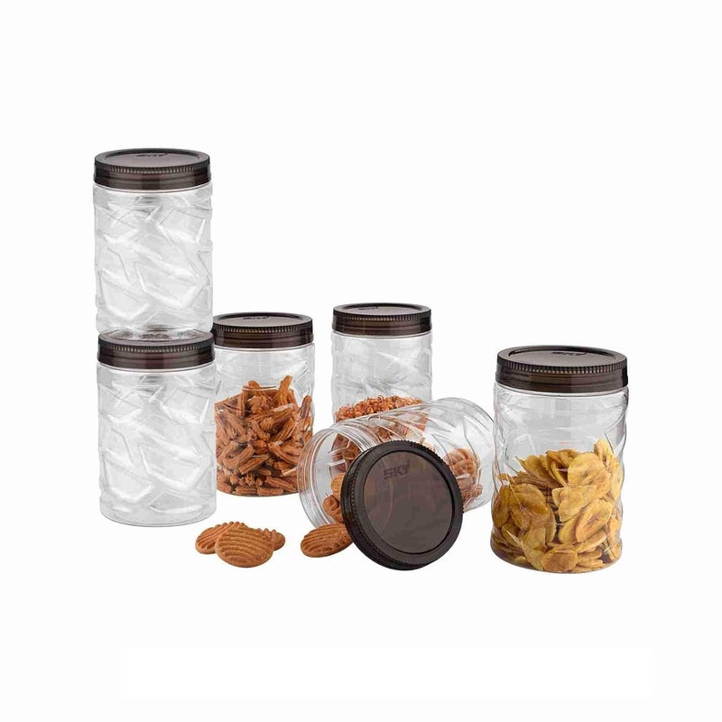 Sky Lexus Celebration 6 Pcs Storage Container Set for Kitchen (1400 ml x 6 PcS),(Grey) - Image 1