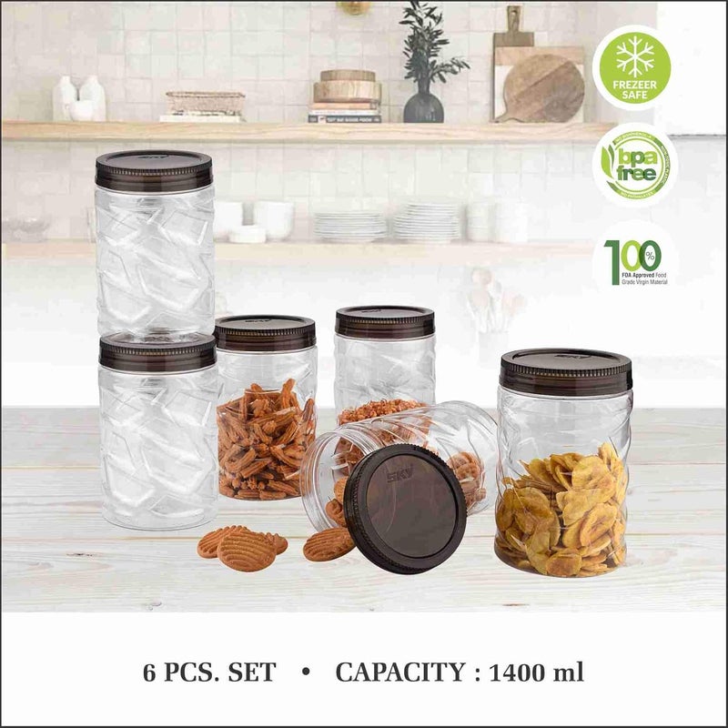 Sky Lexus Celebration 6 Pcs Storage Container Set for Kitchen (1400 ml x 6 PcS),(Grey) - Image 4