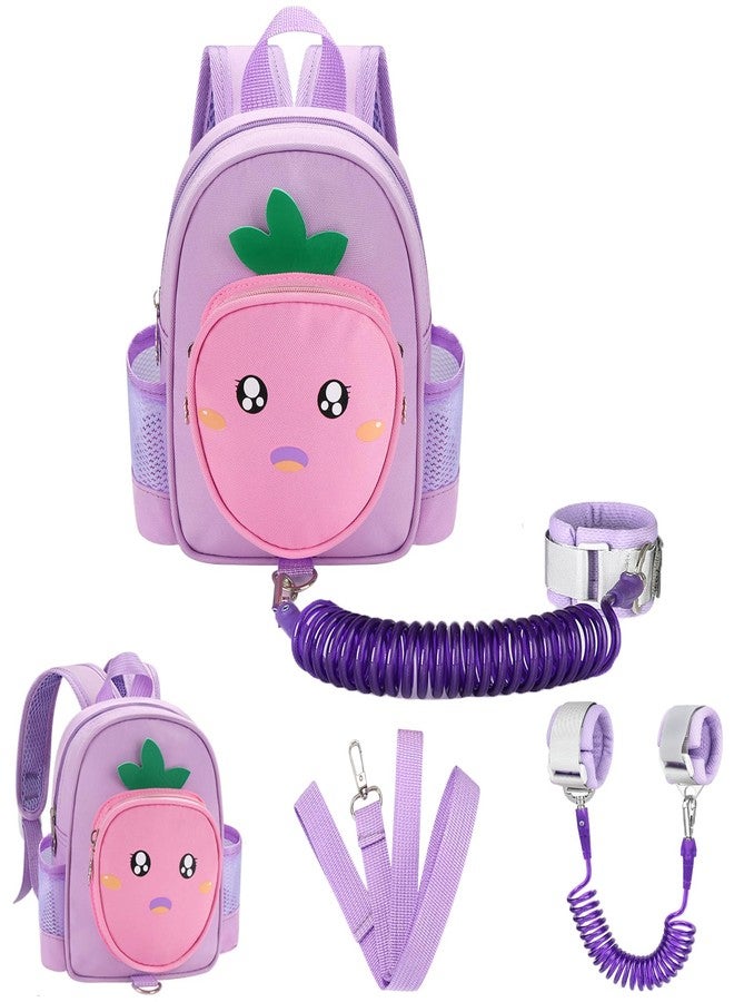 Accmor Toddler Leash Backpack with Anti Lost Wrist Link, 4 in 1 Children Back Pack Cute Peach Safety Walking Harness Bag, Kids Travel Essential Mini Rucksack with Strap Tether for Baby Girls - Image 1