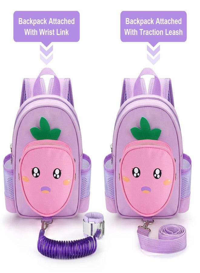 Accmor Toddler Leash Backpack with Anti Lost Wrist Link, 4 in 1 Children Back Pack Cute Peach Safety Walking Harness Bag, Kids Travel Essential Mini Rucksack with Strap Tether for Baby Girls - Image 4