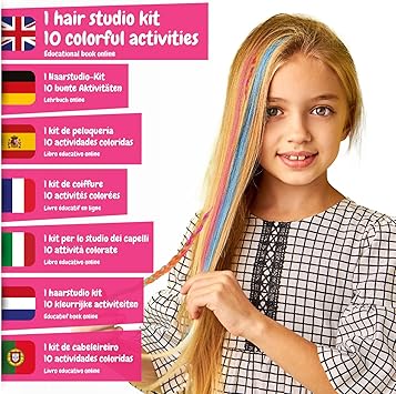 Science4you استوديو الشعر من Science4you - طلاء شعر للفتيات والفتيان - مجموعة هدايا مع صبغات شعر مؤقتة وتاتو للشعر والمزيد لألعاب الأطفال والهدايا للفتيات والفتيان من 7 إلى 9 سنوات - Image 2